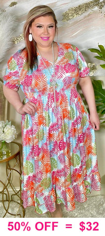 Colorful Tropical print Maxi dress – Shop Southern Charm