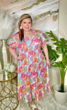 Tropical print dress