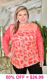 Coral Leopard long sleeve top