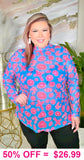 Blue mesh top with Pink concho crosses