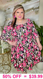 Black & Pink floral dress