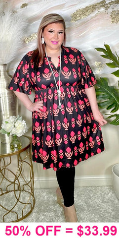 Black and Red floral dress