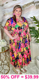 Tropical Maxi Multi Print Dress