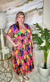 Tropical Maxi Multi Print Dress