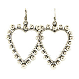Silver studded heart earrings