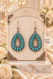 Turquoise Inlay & Silver Teardrop Earrings