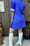 Blue sequin Football dress