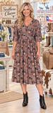 Western print midi dress