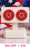 Bling Red star stud earrings