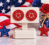 Bling Red star stud earrings