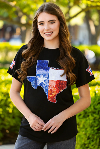 Texas sequin black top