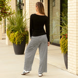 Checkered wide leg pants