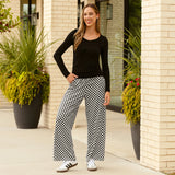 Checkered wide leg pants