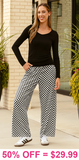 Checkered wide leg pants