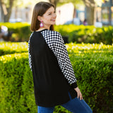 Feeling Lucky checkered sleeve top