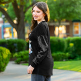 Pumpkin Spice & Spooky nights sequin sleeve top
