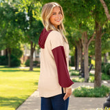 Maroon & Cream ribbed hoodie