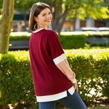 Maroon textured fabric sweatshirt