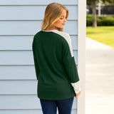 Green Ribbed long sleeve top