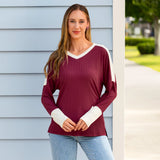 Maroon Ribbed long sleeve top
