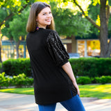 Sequin BOO Black top