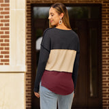 Color block long sleeve top
