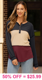 Color block long sleeve top