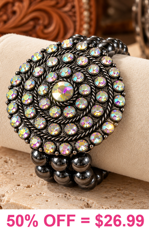 XL Bling concho bracelet with Navajo pearls