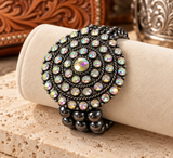 XL Bling concho bracelet with Navajo pearls