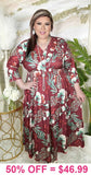 NEW ARRIVAL Maroon Printed Dress