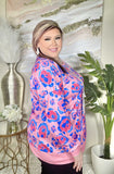 Pink & Blue Leopard Long Sleeve Top
