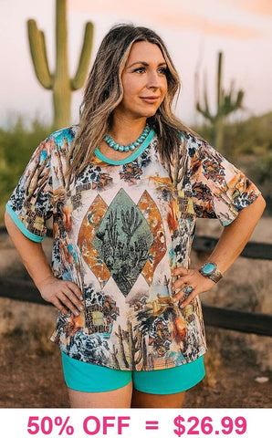 3X : Cactus Western graphic tee