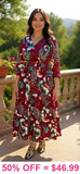 NEW ARRIVAL Maroon Printed Dress