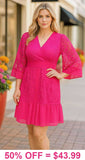 Hot Pink lace ruffle dress