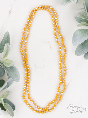 *Mustard Crystal 60" Layering Necklace*