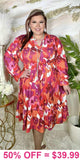 Orange & Pink Printed Dress