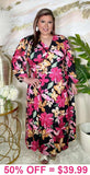 Floral Maxi Wrap Around Dress with Tie Belt