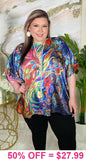 Silky Multi color printed poncho top