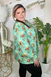 Western Horse Mint long sleeve top