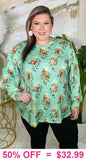 Western Horse Mint long sleeve top