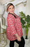 Red & White Baby doll top