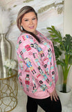 Pink Nutcracker printed long sleeve top