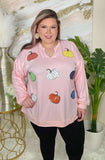 Sequin Pumpkin patch long sleeve top