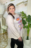 Pumpkin & Flowers Cream Long sleeve top