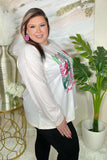 2X, 3X MERRY Christmas white long sleeve top
