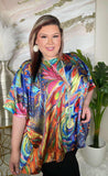 Silky Multi color printed poncho top
