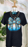Turquoise Leopard pumpkin tee - misses