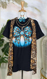Turquoise Leopard pumpkin tee - misses