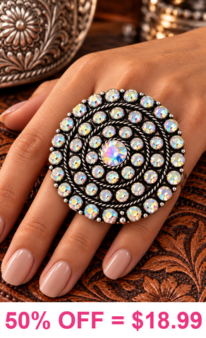 XL Bling round concho ring