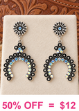 Silver Bling squash blossom dangle earrings